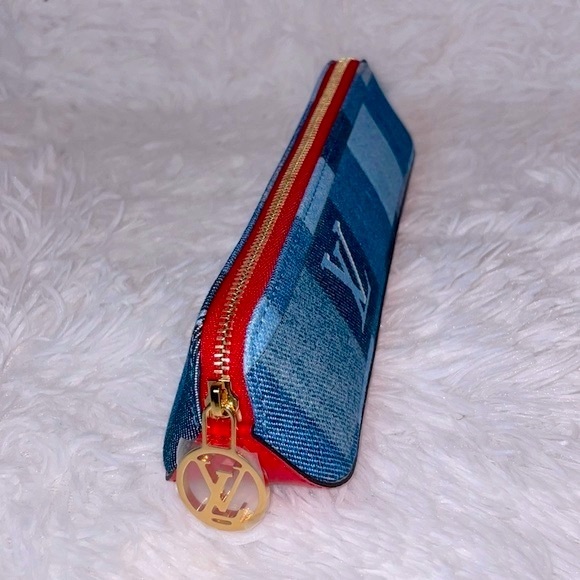 New Louis Vuitton Limited Edition Damier Denim Mono Patchwork Elizabeth Pouch - Picture 4 of 13